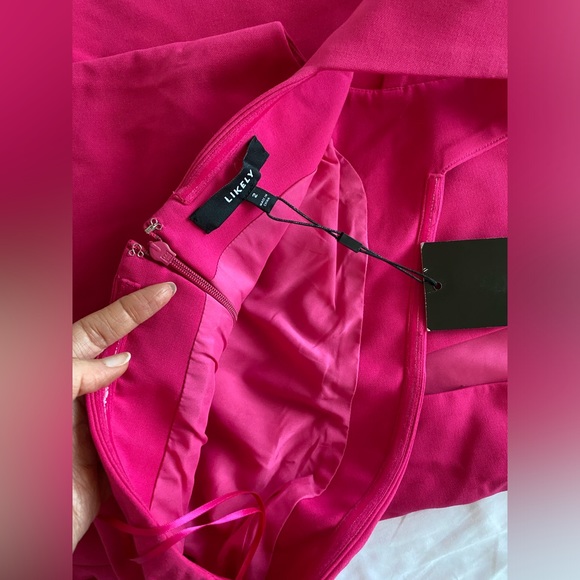 Likely Maxson Asymmetric Cold-Shoulder Evening Gown Fuchsia hot Pink size 2 NWT - Picture 6 of 13